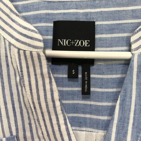 Nic + Zoe Bohemian Tunic linen Fringe blend size Small Festival Artsy Oversized - Picture 6 of 9